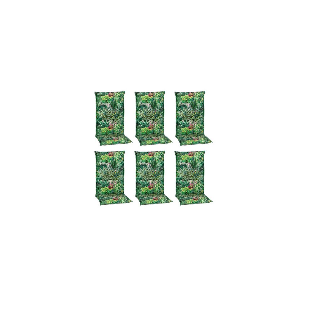 Hochlehner-Auflagenset 'Tegernsee' grün 46 x 118 x 8 cm 6 Stück
