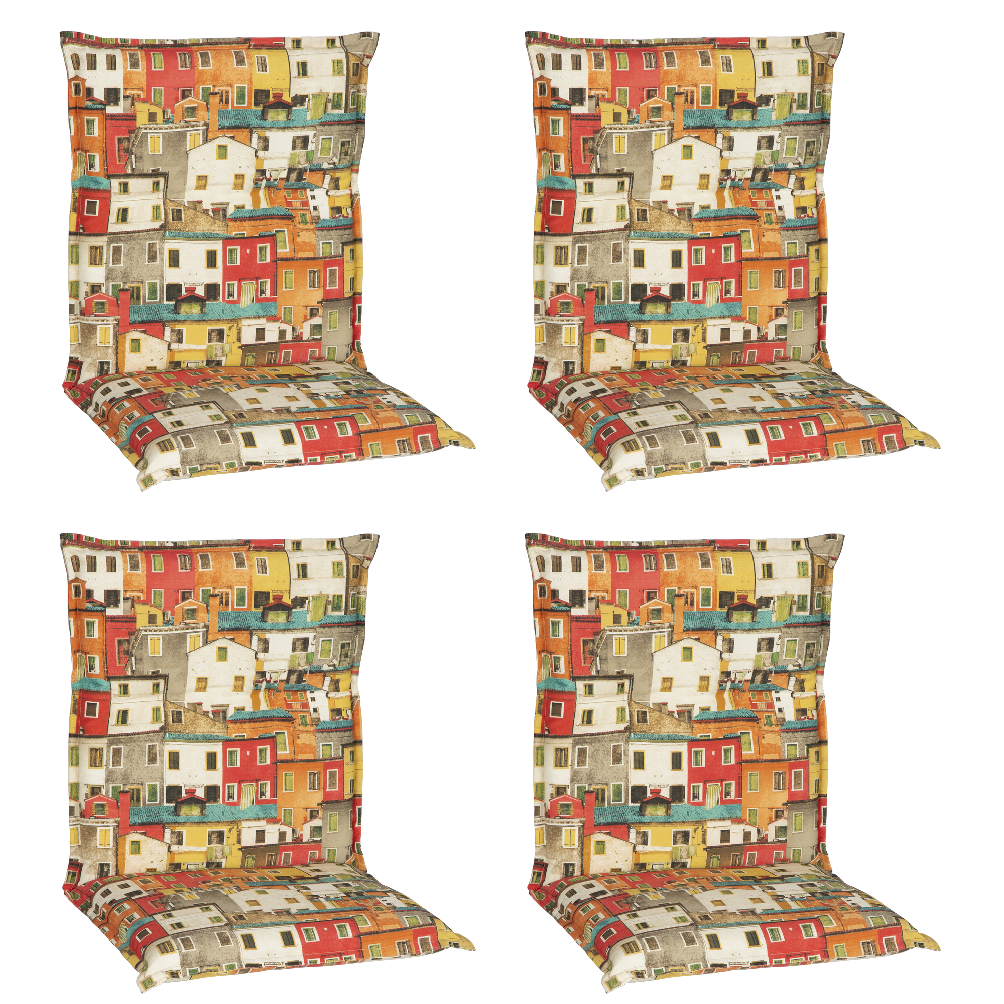 Niedriglehner-Auflagen-Set 'Turin' mehrfarbig 46 x 98 x 8 cm 4 Stück