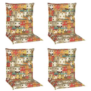Niedriglehner-Auflagen-Set 'Turin' mehrfarbig 46 x 98 x 8 cm 4 Stück