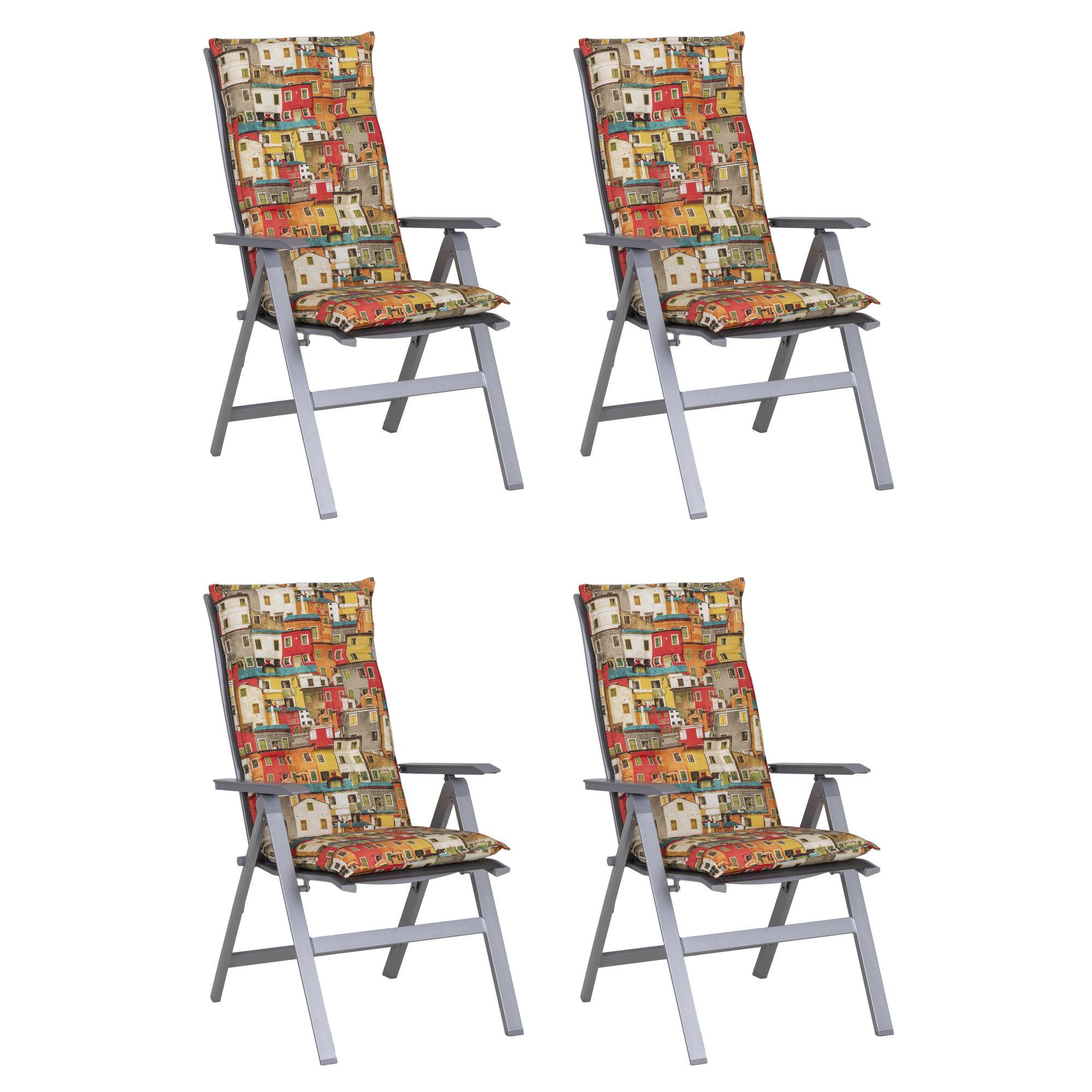Hochlehner-Auflagen-Set 'Turin' mehrfarbig 46 x 118 x 8 cm 4 Stück