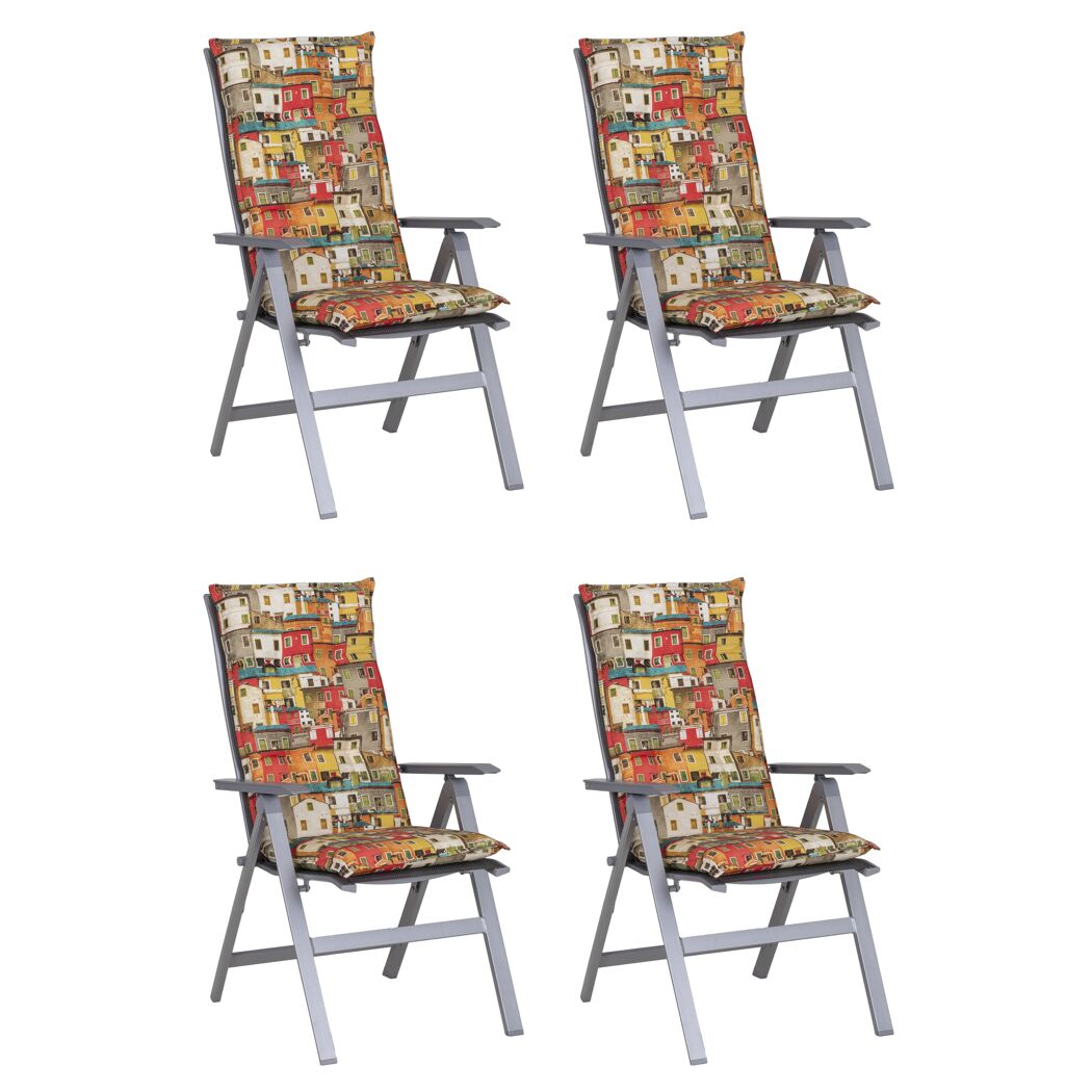 Hochlehner-Auflagenset 'Tours' mehrfarbig 46 x 118 x 8 cm 4 Stück
