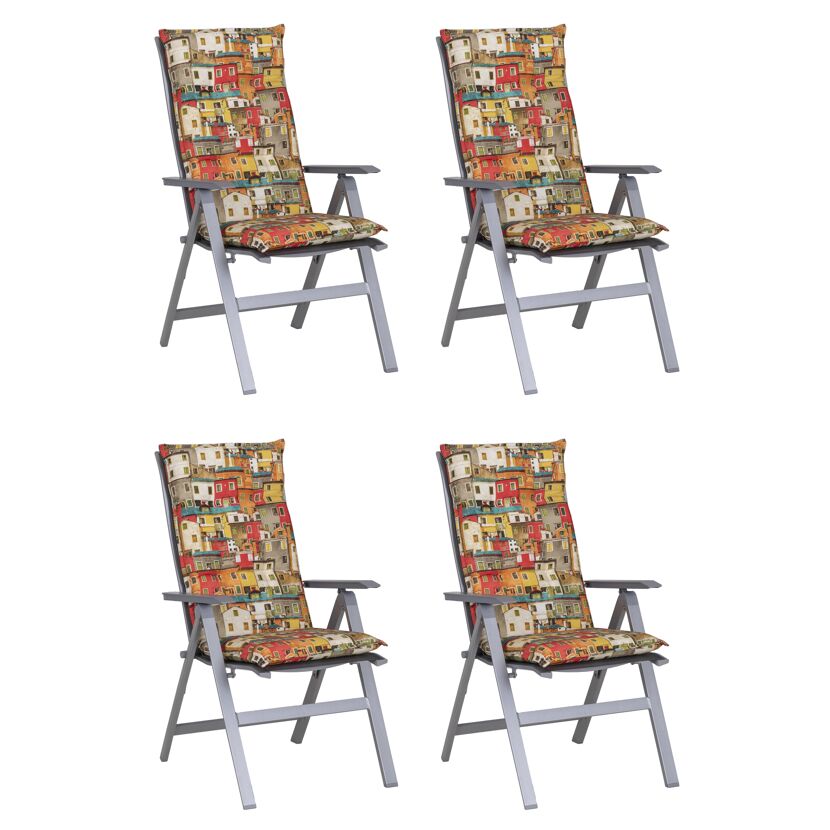 Hochlehner-Auflagenset 'Tours' mehrfarbig 46 x 118 x 8 cm 4 Stück