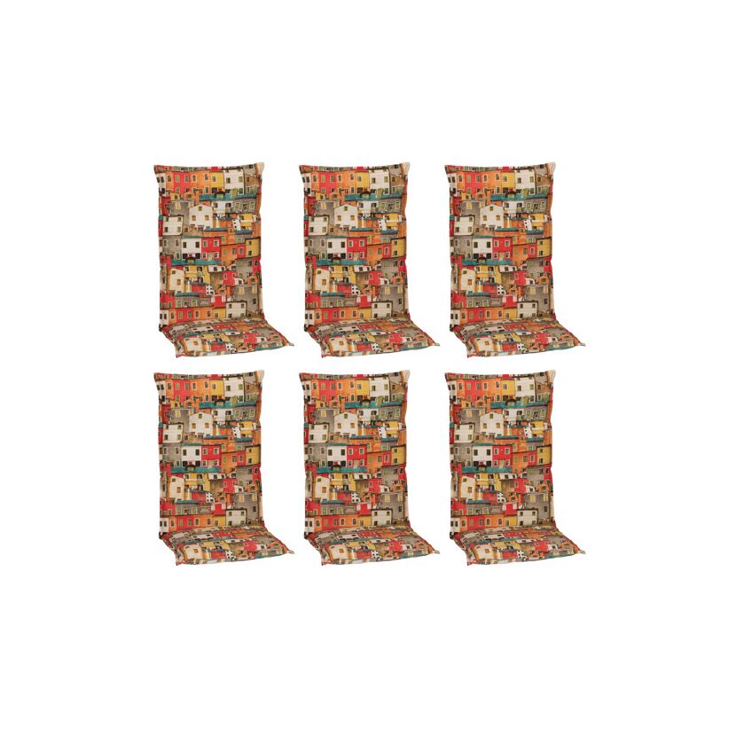 Hochlehner-Auflagenset 'Tours' mehrfarbig 46 x 118 x 8 cm 6 Stück