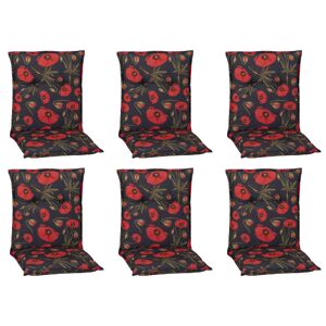 Niedriglehner-Auflagen-Set 'Turin' rot/grau 46 x 98 x 8 cm 6 Stück