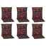 Niedriglehner-Auflagen-Set 'Turin' rot/grau 46 x 98 x 8 cm 6 Stück