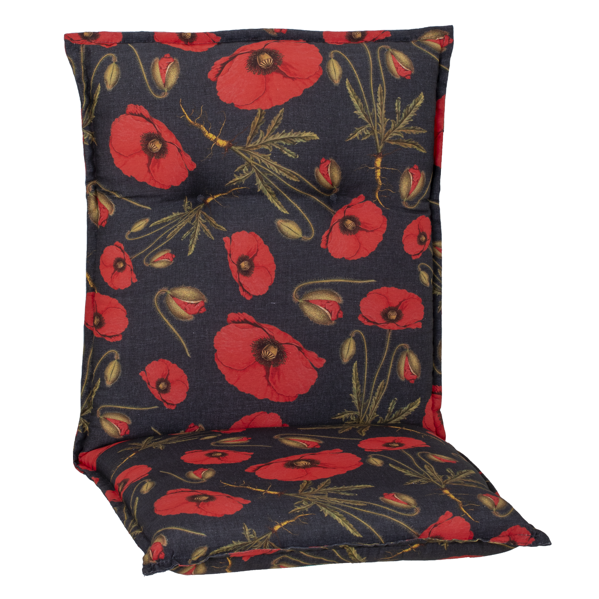 Niedriglehner-Auflagen-Set 'Turin' rot/grau 46 x 98 x 8 cm 6 Stück