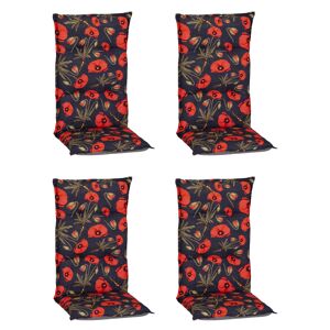 Hochlehner-Auflagen-Set 'Turin' rot/grau 46 x 118 x 8 cm 4 Stück