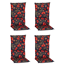 Hochlehner-Auflagen-Set 'Turin' rot/grau 46 x 118 x 8 cm 4 Stück