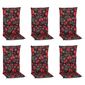 Hochlehner-Auflagen-Set 'Turin' rot/grau 46 x 118 x 8 cm 6 Stück