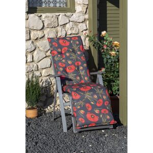 Relaxstuhl-Auflage 'Turin' rot/grau 46 x 171 x 8 cm