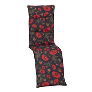 Liegestuhl-Auflage 'Turin' rot/grau 46 x 171 x 8 cm