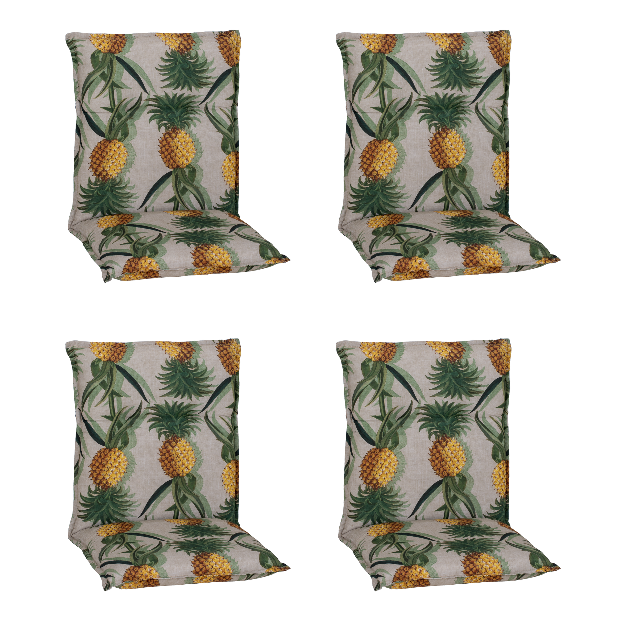 Niedriglehner-Auflagen-Set 'Turin' grün/gelb 46 x 98 x 8 cm 4 Stück