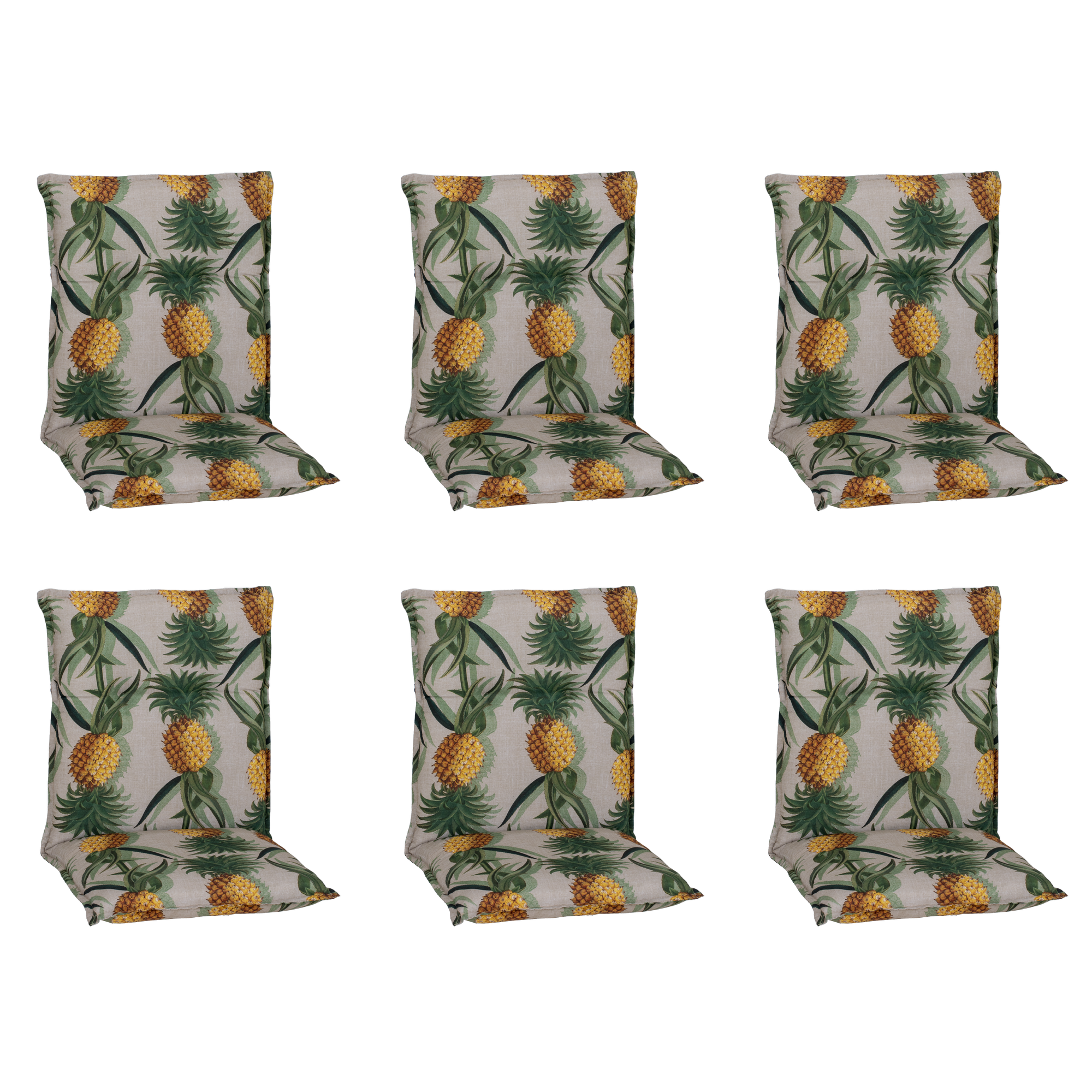 Niedriglehner-Auflagen-Set 'Turin' grün/gelb 46 x 98 x 8 cm 6 Stück