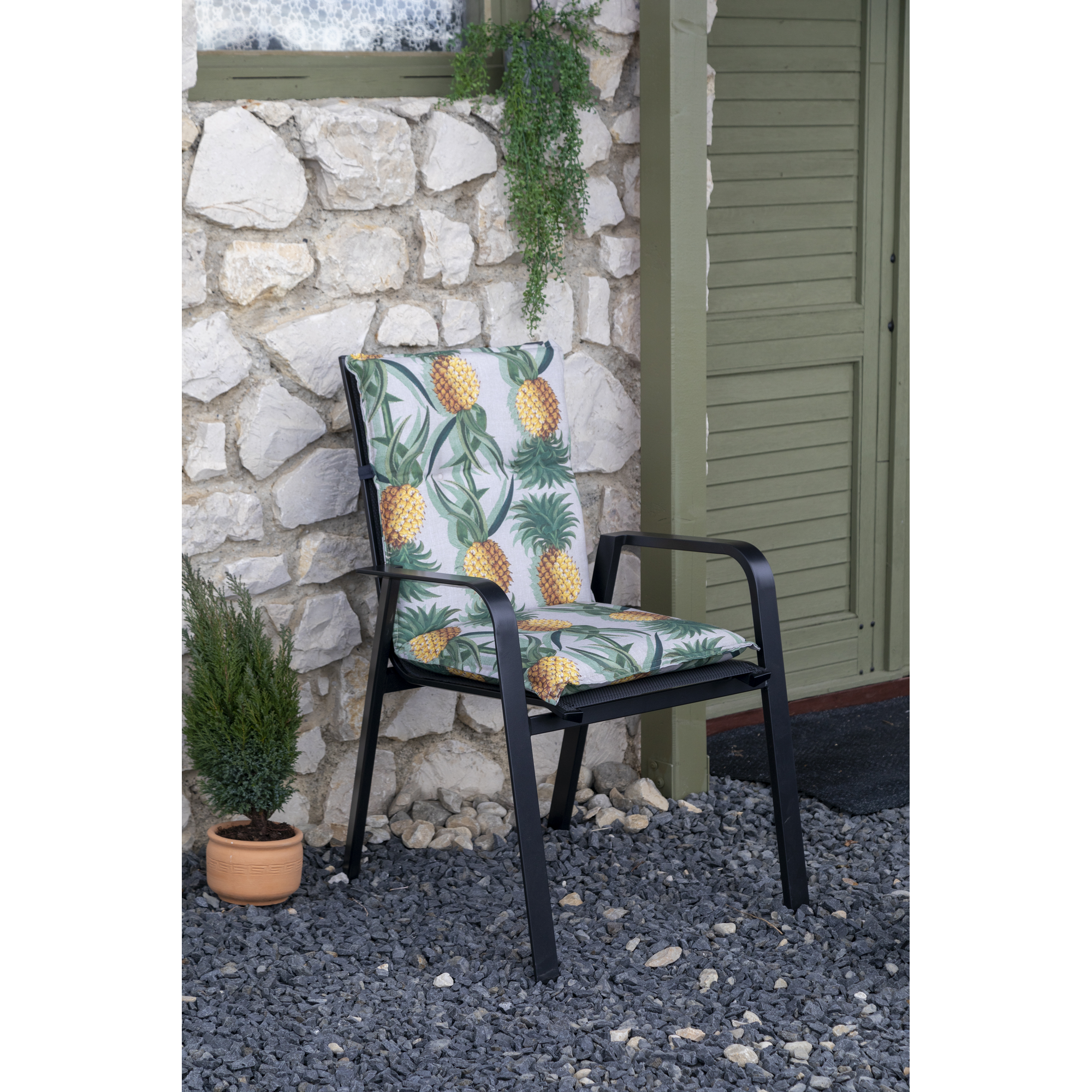 Niedriglehner-Auflagen-Set 'Turin' grün/gelb 46 x 98 x 8 cm 6 Stück