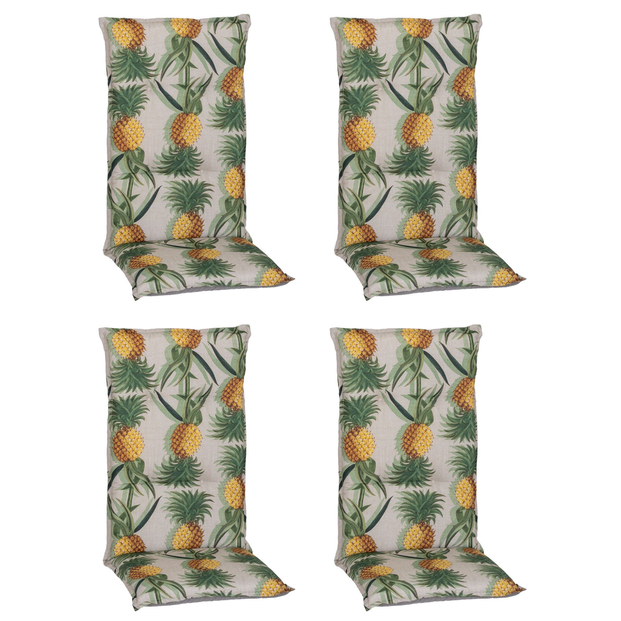 Hochlehner-Auflagen-Set 'Turin' grün/gelb 46 x 118 x 8 cm 4 Stück