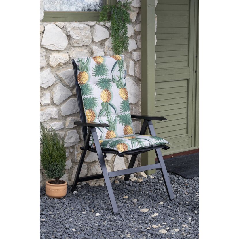 Hochlehner-Auflagenset 'Treffelstein' grün/gelb 46 x 118 x 8 cm 4 Stück