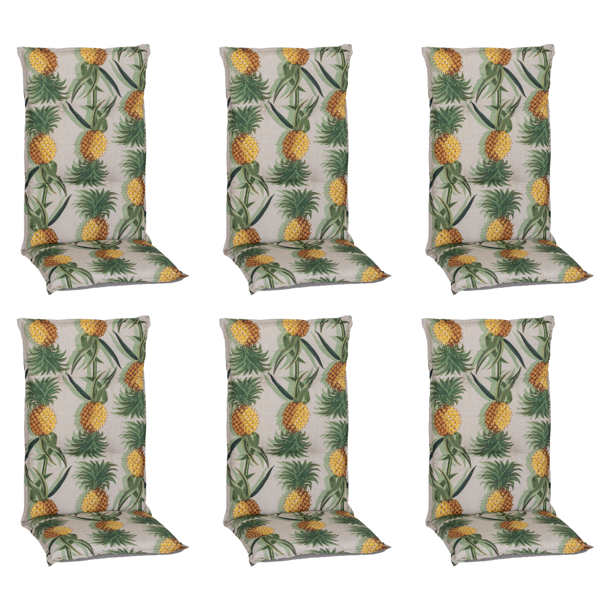 Hochlehner-Auflagen-Set 'Turin' grün/gelb 46 x 118 x 8 cm 6 Stück