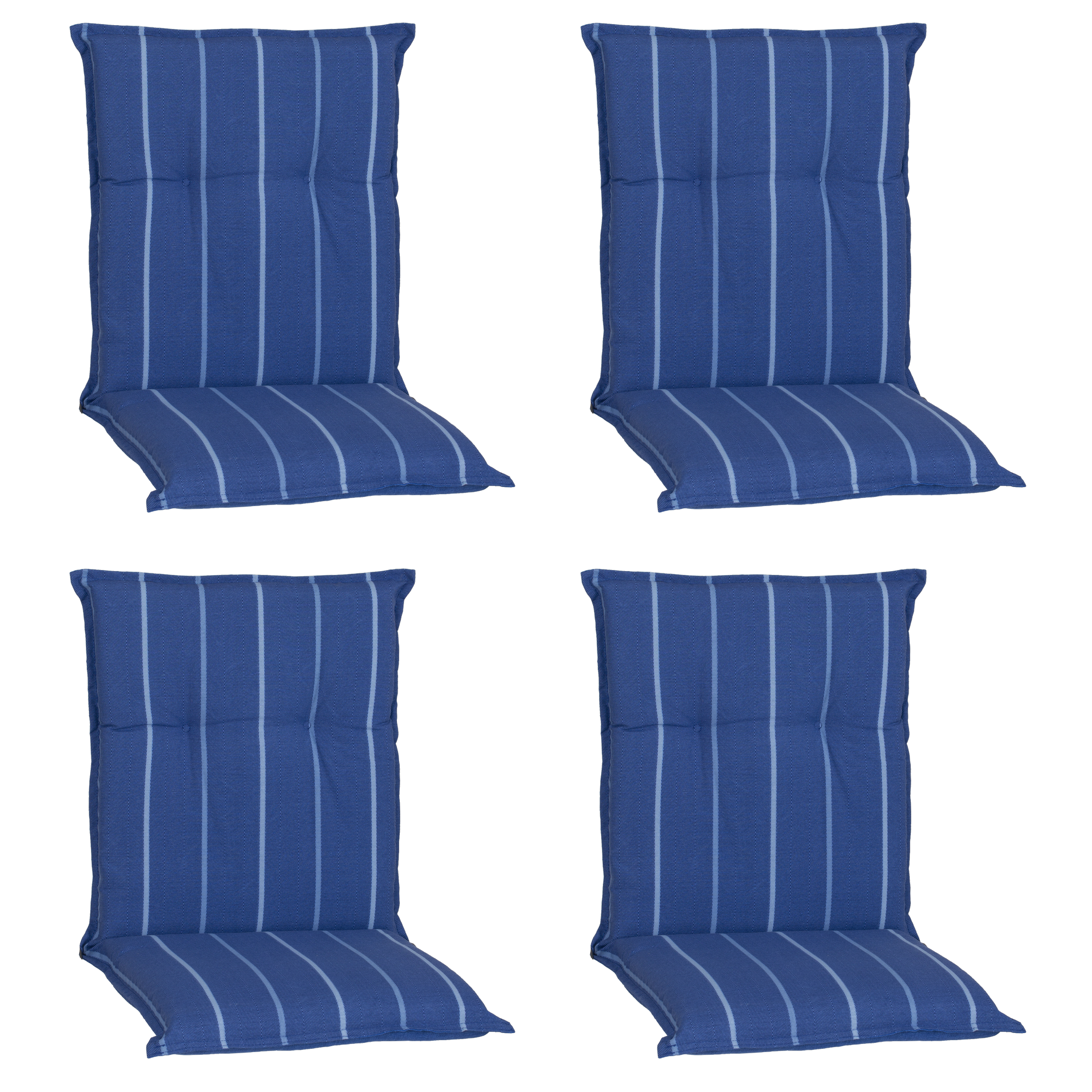 Niedriglehner-Auflagen-Set 'Turin' blau 46 x 98 x 8 cm 4 Stück