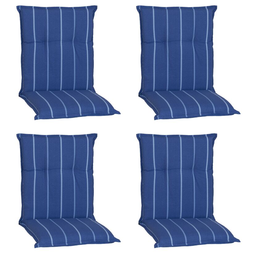 Niedriglehner-Auflagenset 'Tovarnik' blau 46 x 98 x 8 cm 4 Stück