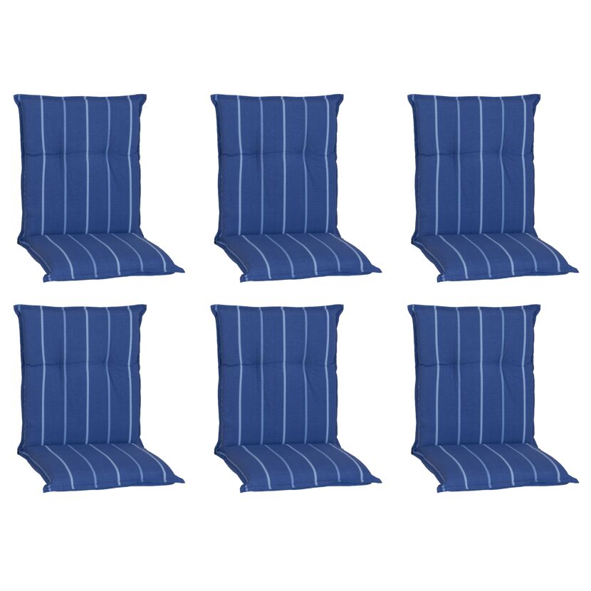Niedriglehner-Auflagenset 'Tovarnik' blau 46 x 98 x 8 cm 6 Stück