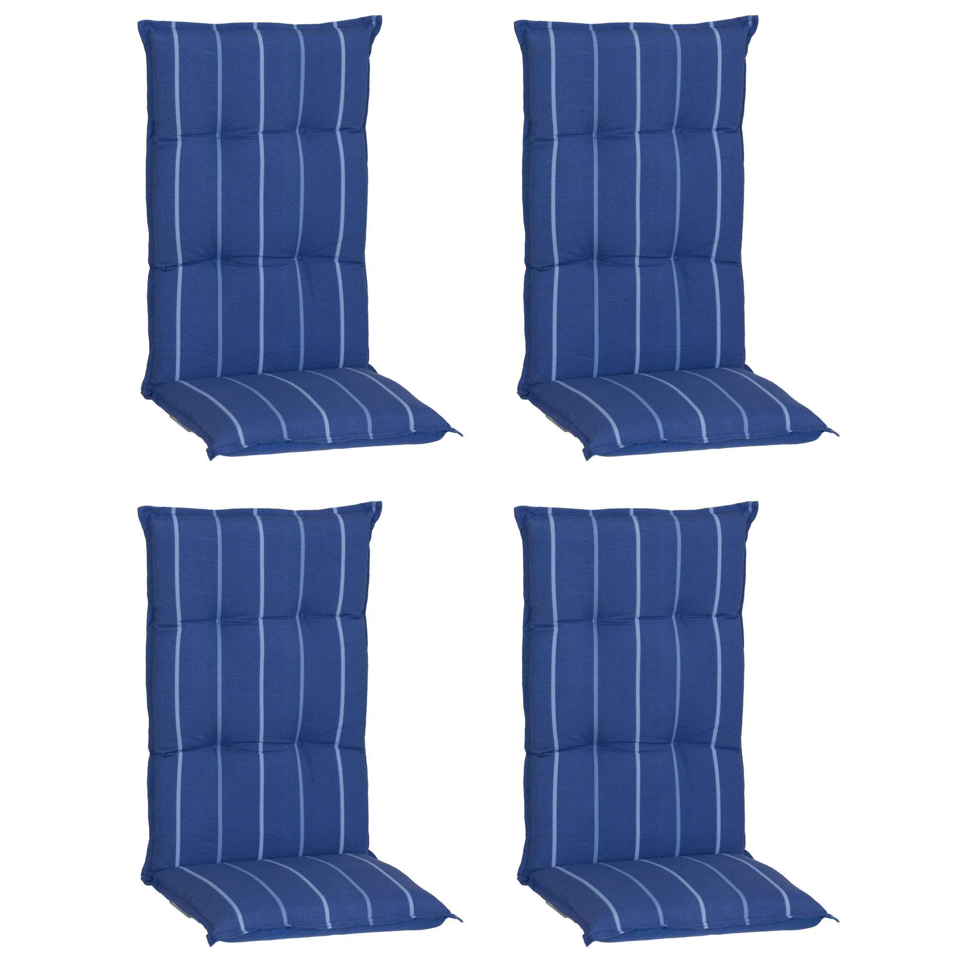 Hochlehner-Auflagen-Set 'Turin' blau 46 x 118 x 8 cm 4 Stück