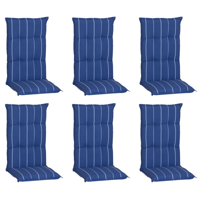 Hochlehner-Auflagenset 'Tovarnik' blau 46 x 118 x 8 cm 6 Stück