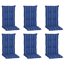Hochlehner-Auflagen-Set 'Turin' blau 46 x 118 x 8 cm 6 Stück