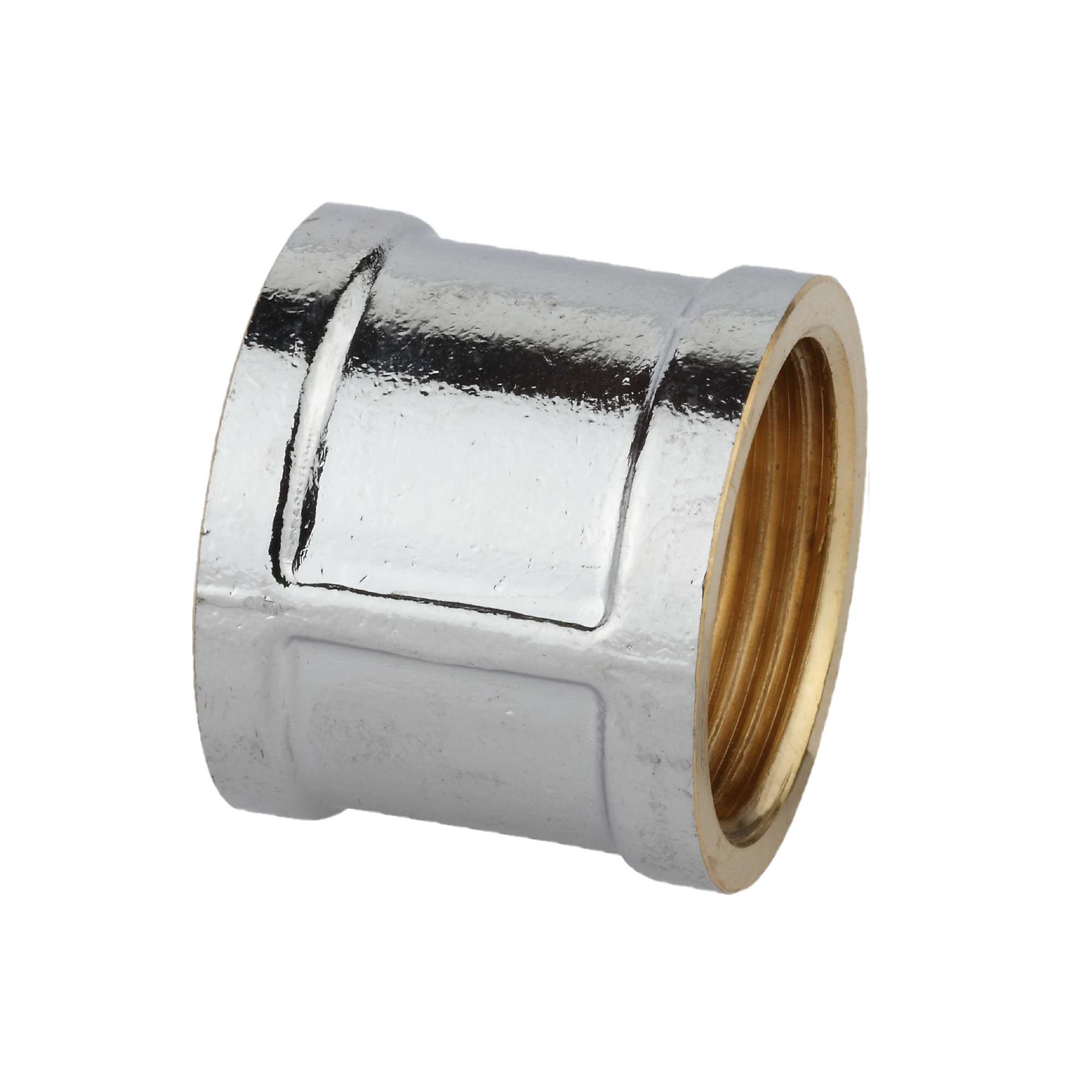 Doppelmuffe Messing verchromt 1/2" IG