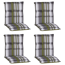 Niedriglehner-Auflagen-Set 'Turin' grün 46 x 98 x 8 cm 4 Stück