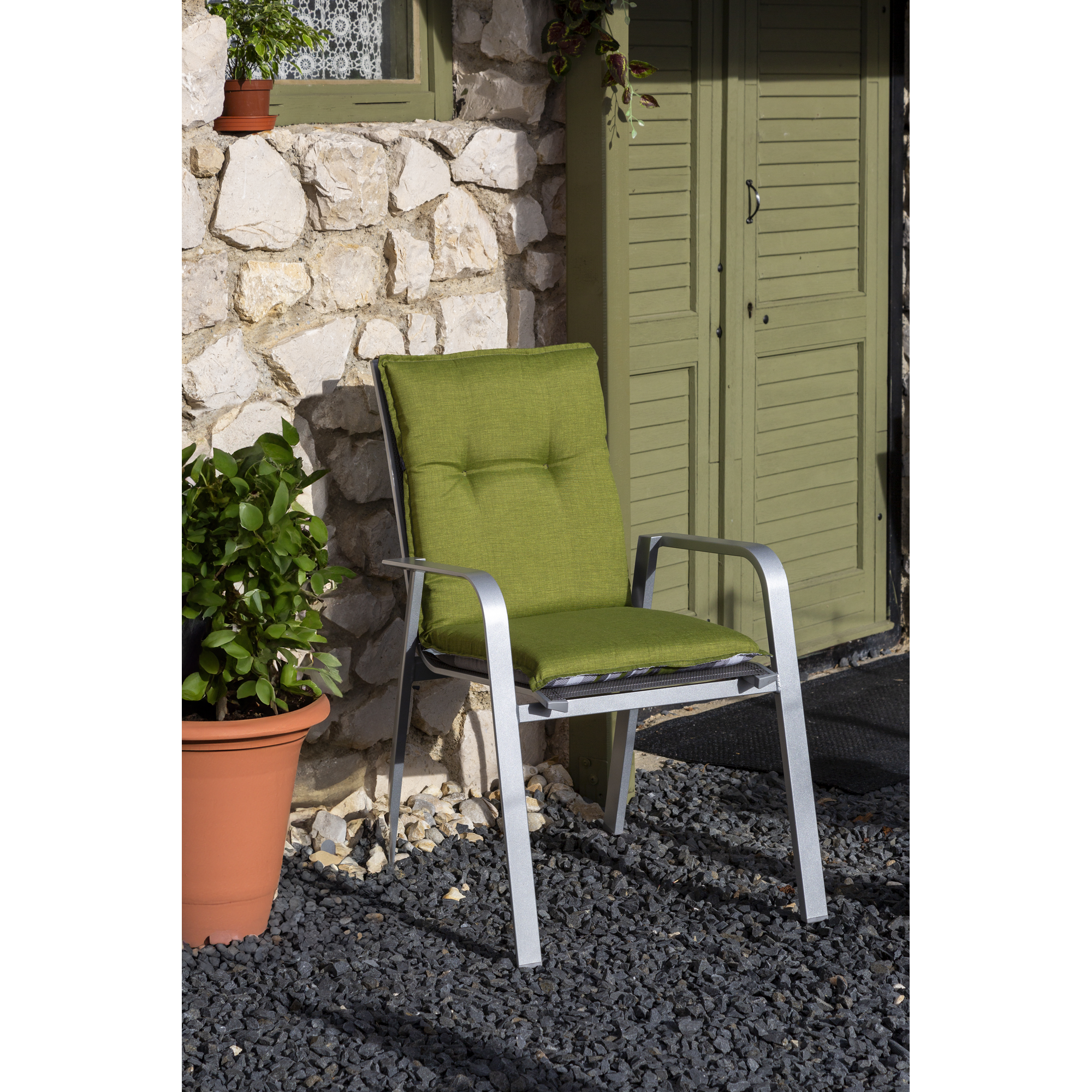 Niedriglehner-Auflagen-Set 'Turin' grün 46 x 98 x 8 cm 6 Stück