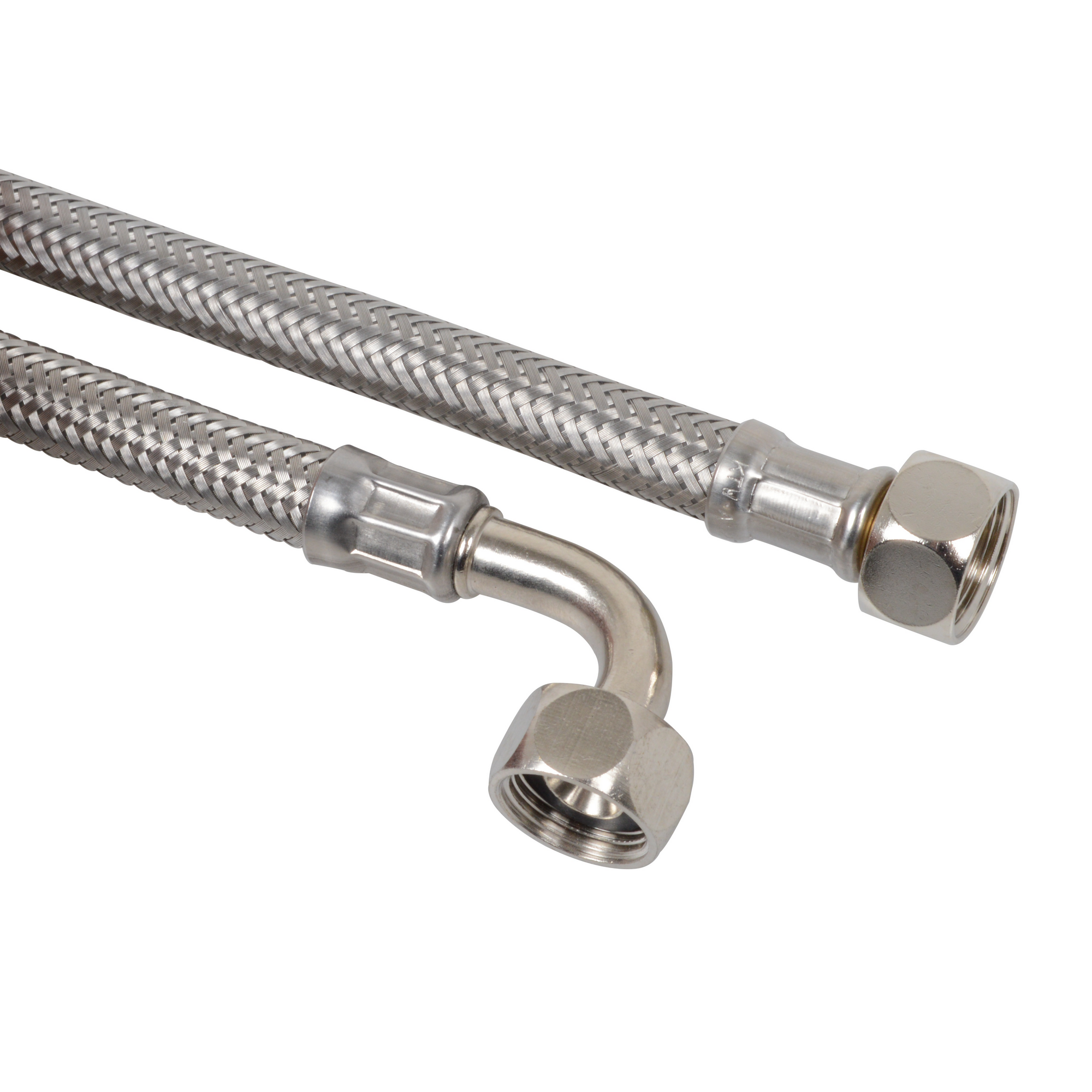 Spülkasten-Anschlussschlauch 3/8" IG x 3/8" IG einseitig 90° Winkel, 20 cm