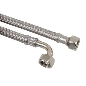 Spülkasten-Anschlussschlauch 3/8" IG x 3/8" IG einseitig 90° Winkel, 20 cm