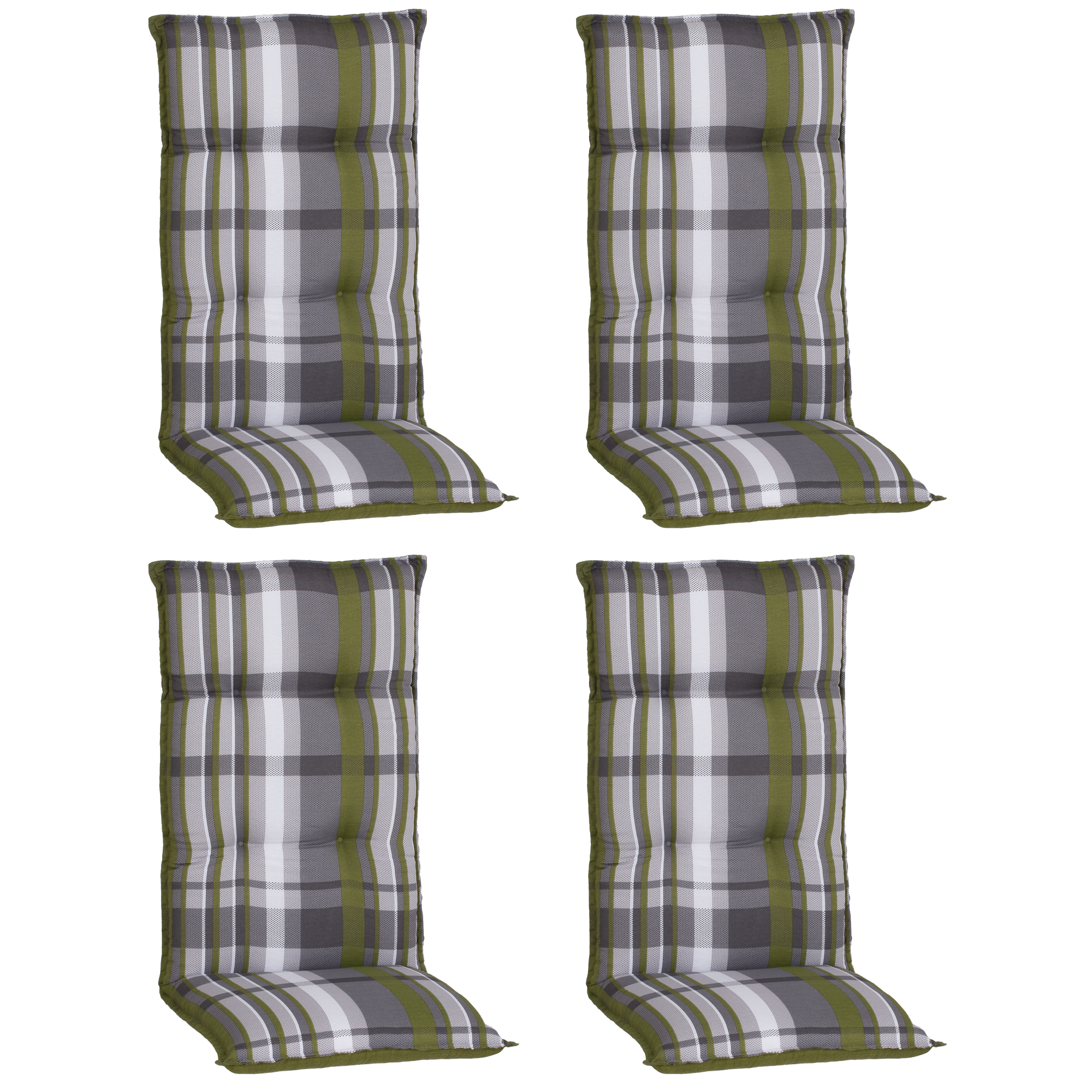 Hochlehner-Auflagen-Set 'Turin' grün 46 x 118 x 8 cm 4 Stück