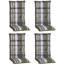 Hochlehner-Auflagen-Set 'Turin' grün 46 x 118 x 8 cm 4 Stück