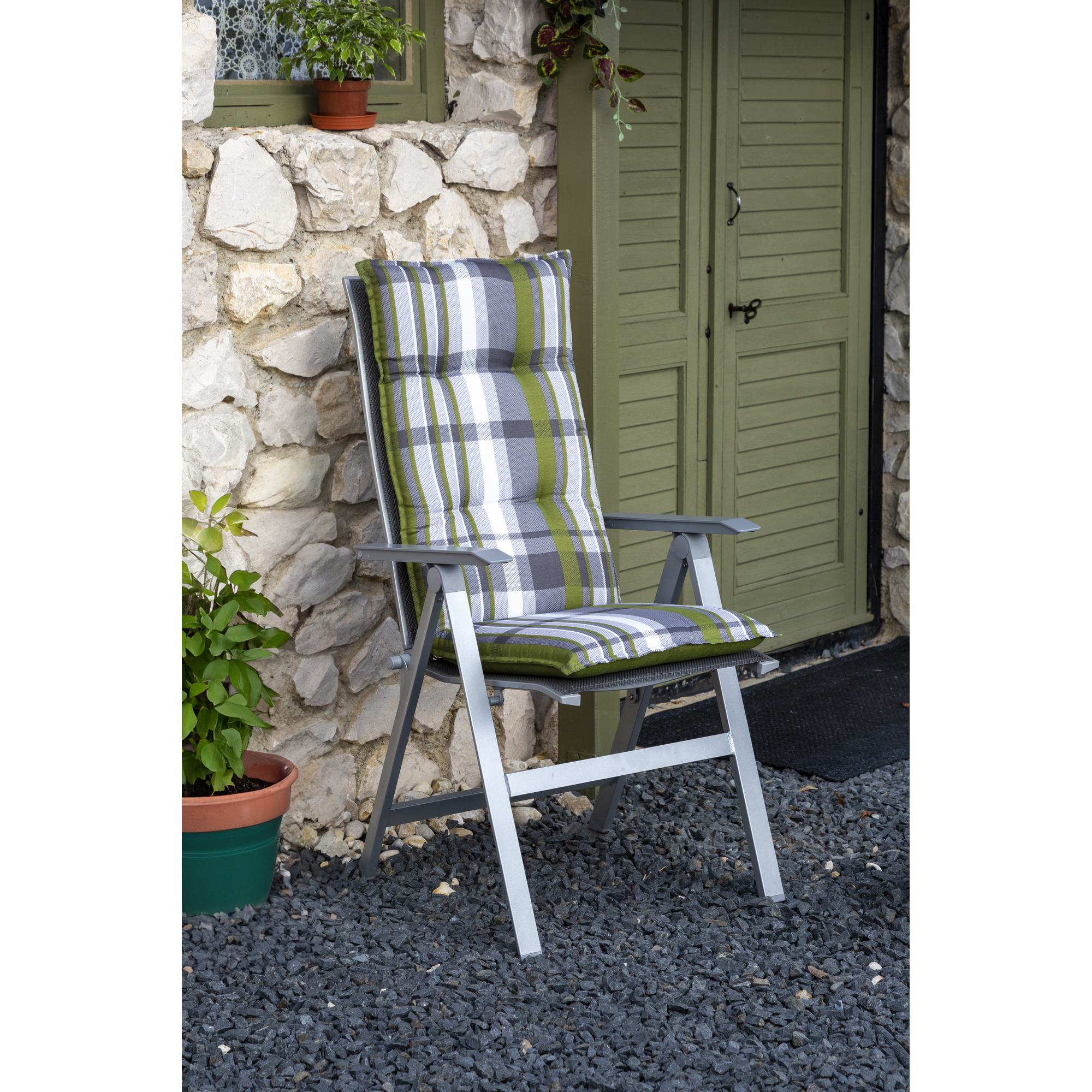 Hochlehner-Auflagen-Set 'Turin' grün 46 x 118 x 8 cm 6 Stück
