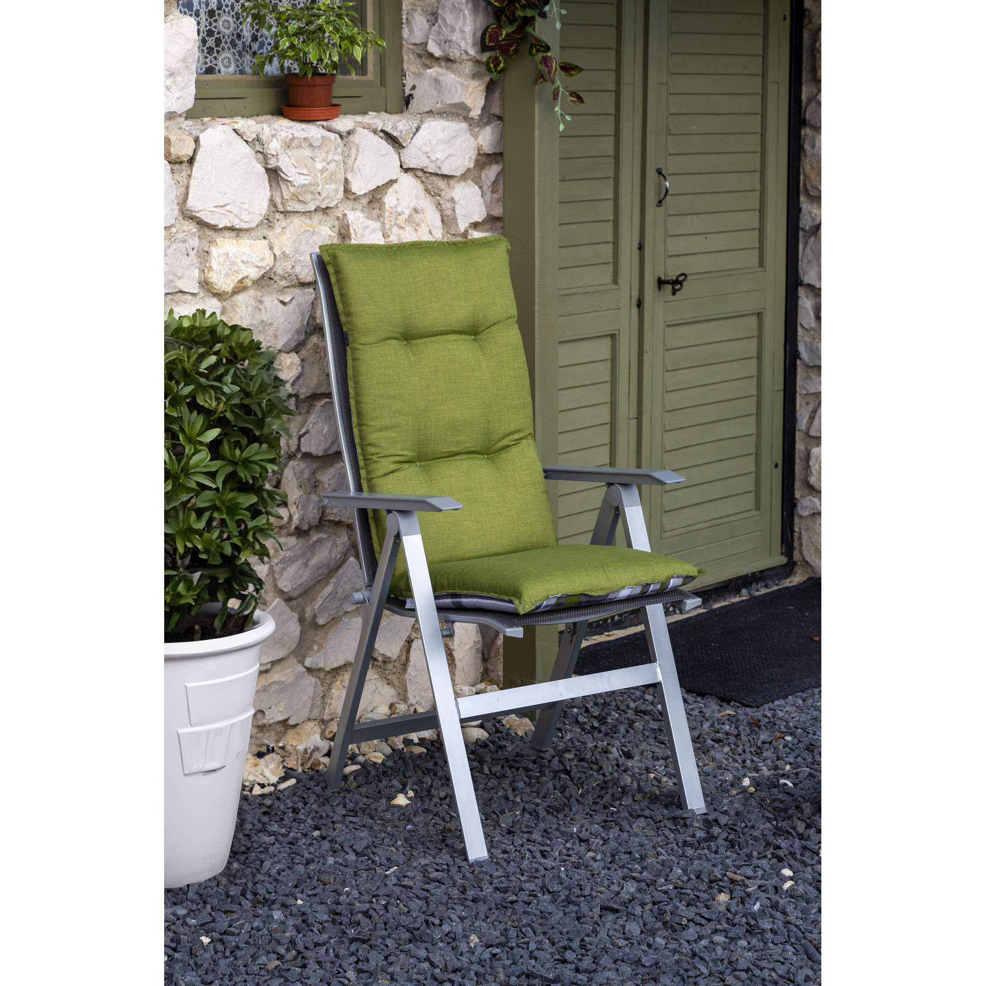 Hochlehner-Auflagen-Set 'Turin' grün 46 x 118 x 8 cm 6 Stück