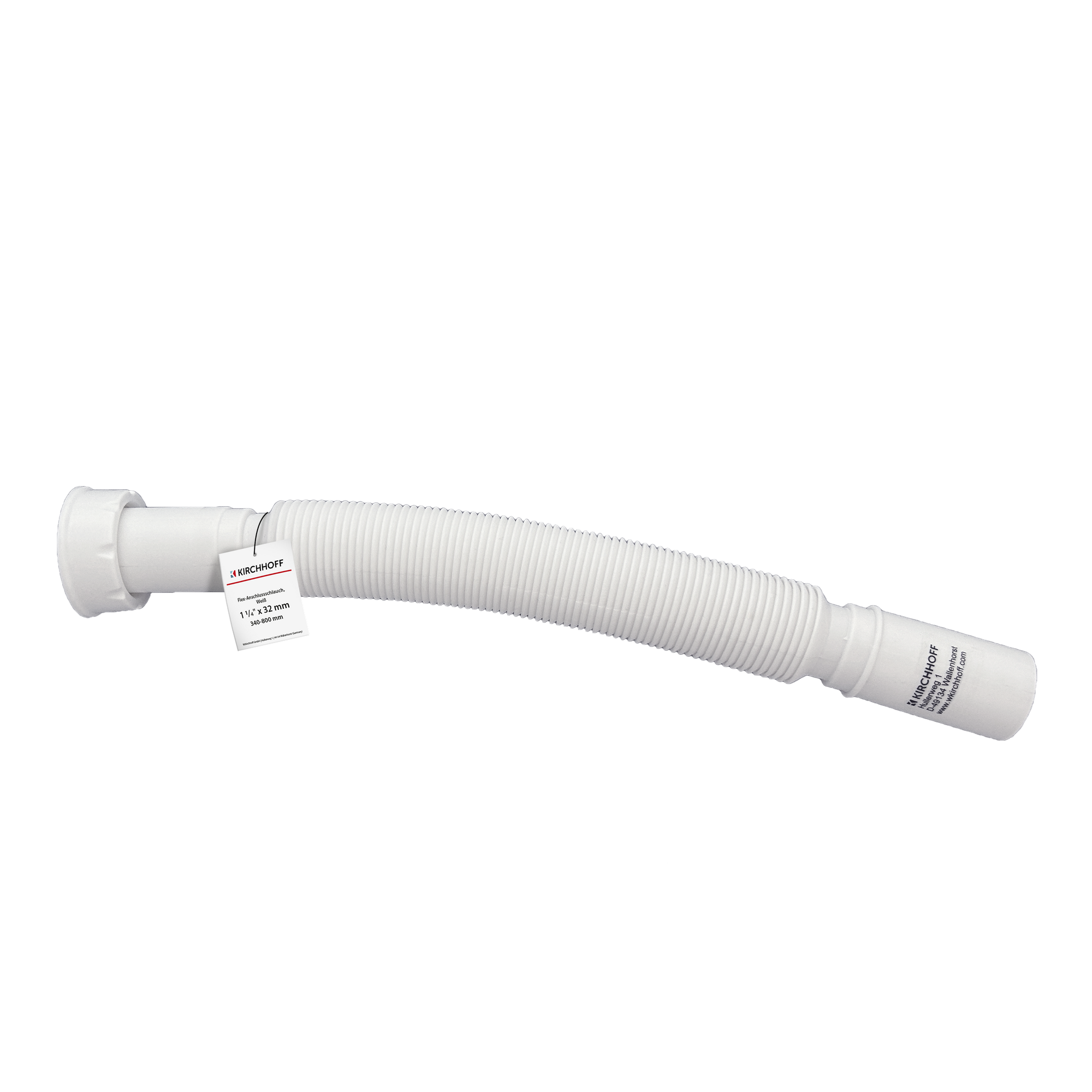 Flexibles Anschlussrohr 'Magic Pipeflex' weiß 1 1/4" x 32 mm, 315-830 mm