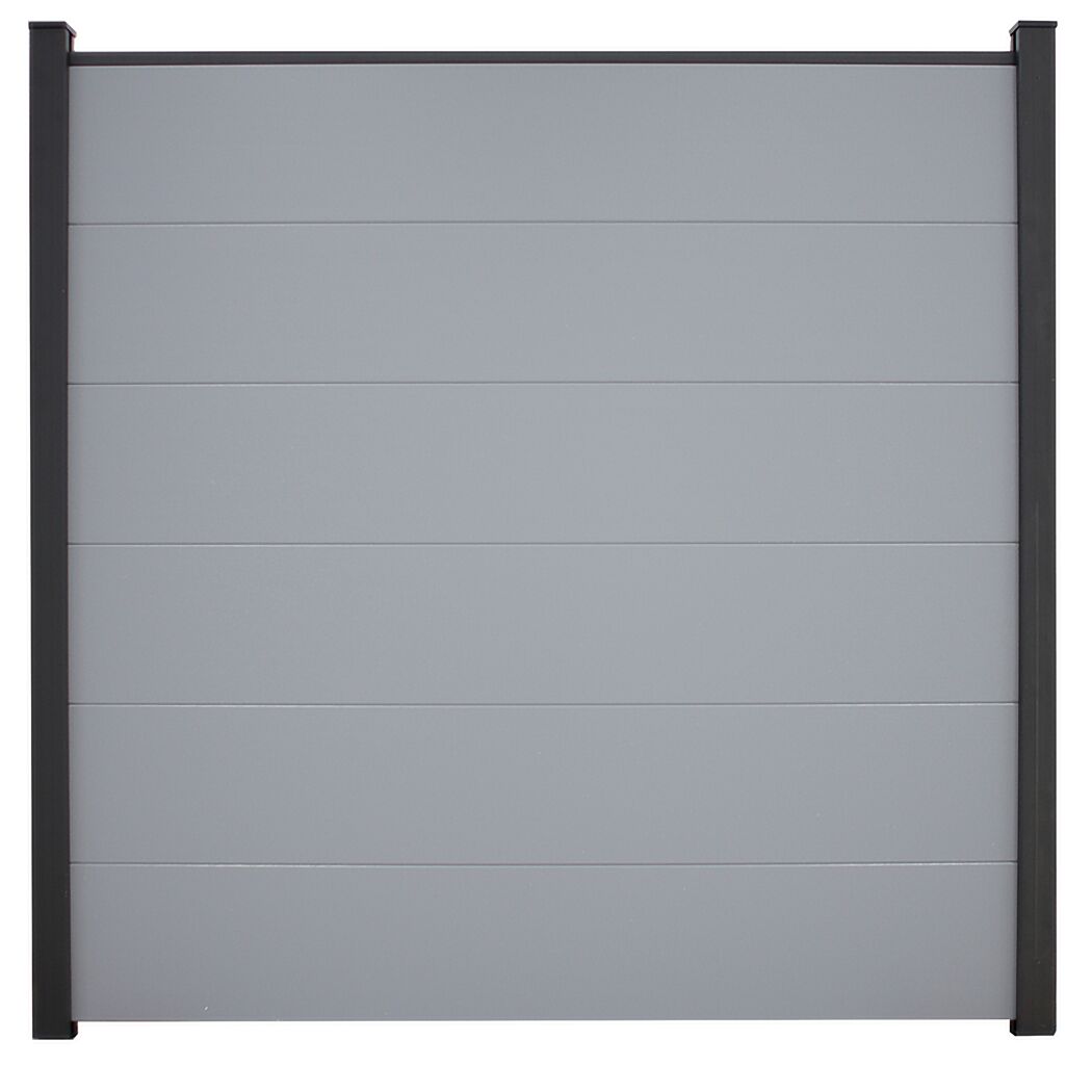 Steckzaun 'BasicLine' silbergrau 180 x 180 cm