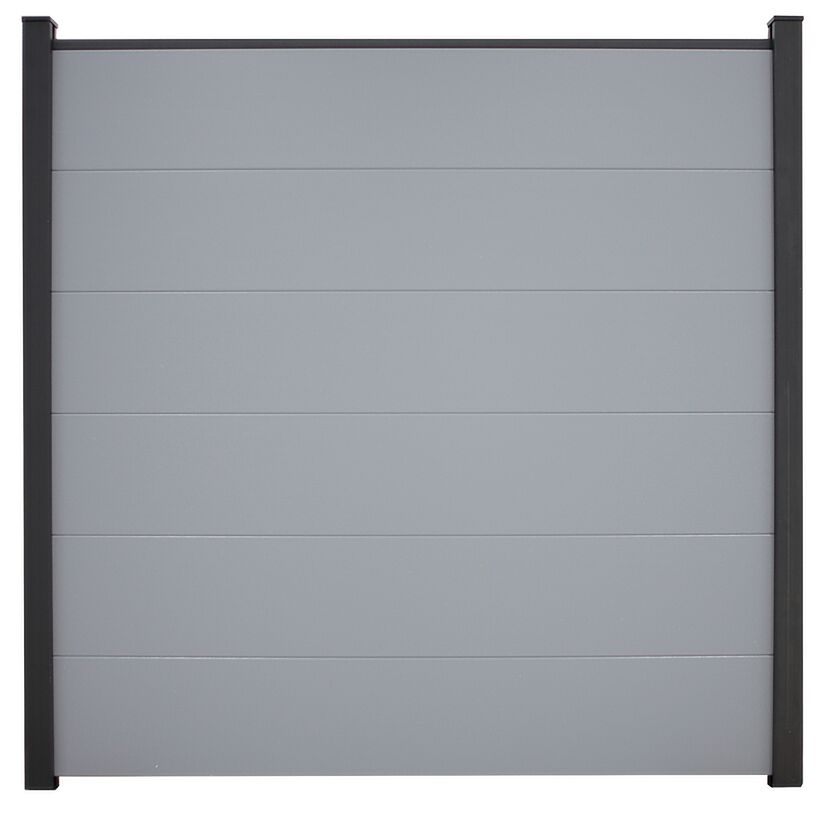 Steckzaun 'BasicLine' silbergrau 180 x 180 cm