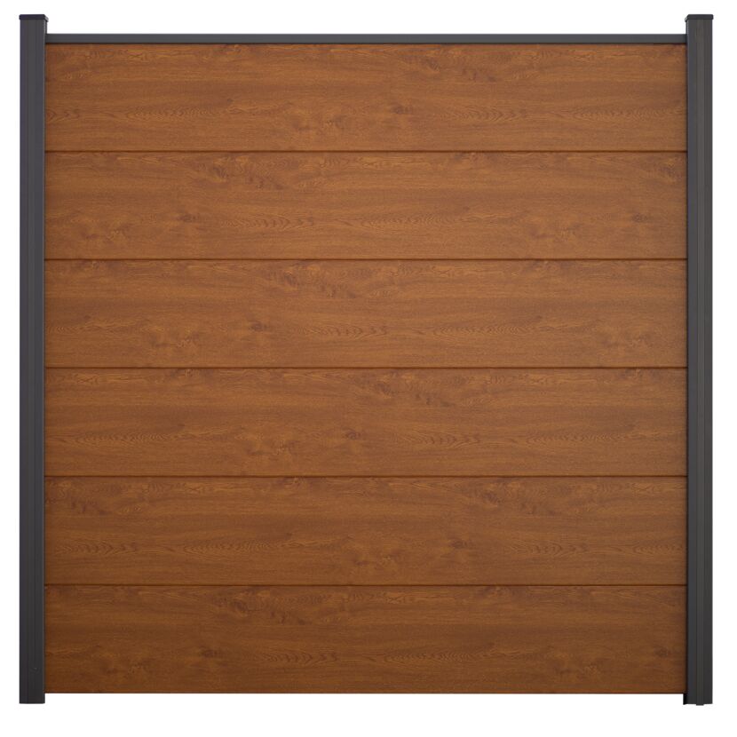 Steckzaun 'BasicLine' Eichefarben braun 180 x 180 cm