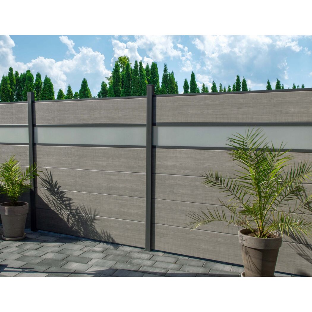 Steckzaun 'BasicLine' Holzfarben 180 x 180 cm