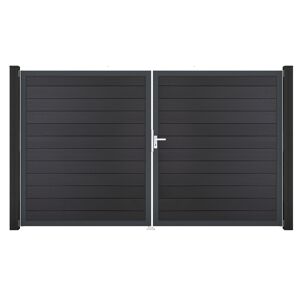 Doppeltor 'Solid' BPC/Aluminium DIN rechts anthrazitgrau/anthrazit 300 x 180 cm