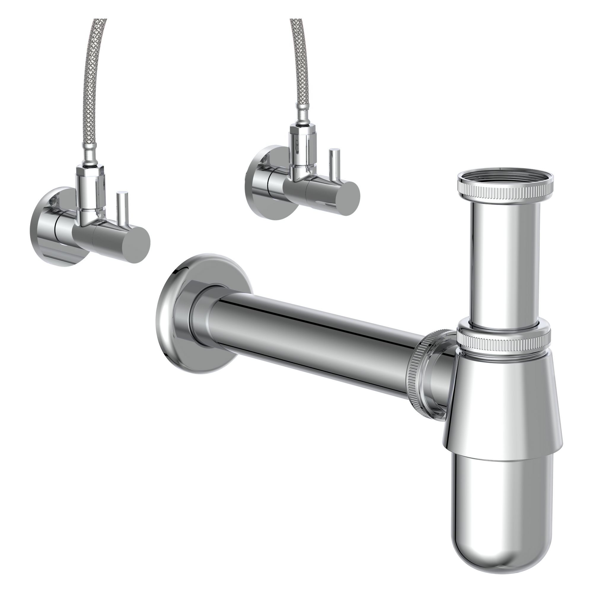 Flaschensiphon verchromt 1 1/4" x 32 mm