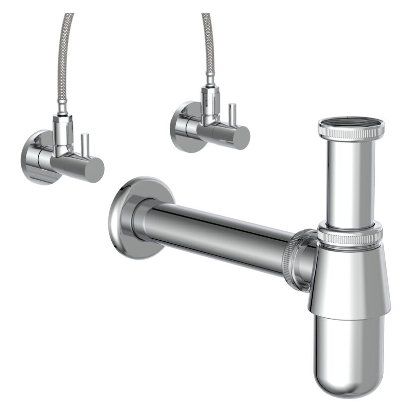 Flaschensiphon verchromt 1 1/4" x 32 mm