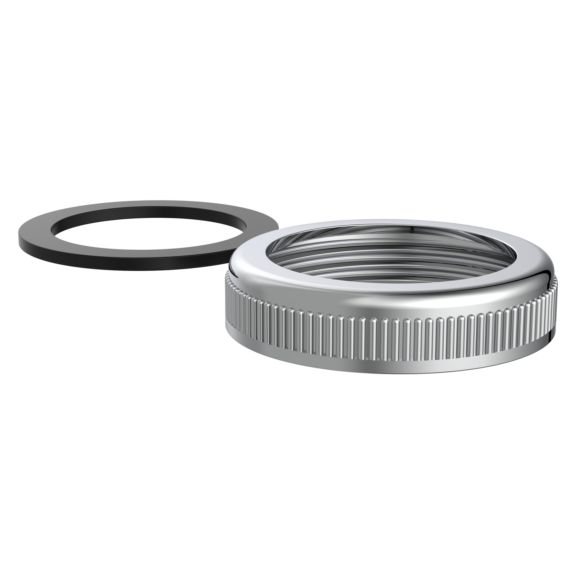 Rändelmutter verchromt 1 1/4", mit Dichtung