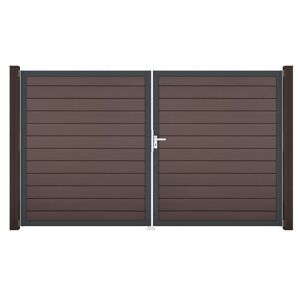 Doppeltor 'Solid' DIN rechts braun/anthrazit 300 x 180 cm