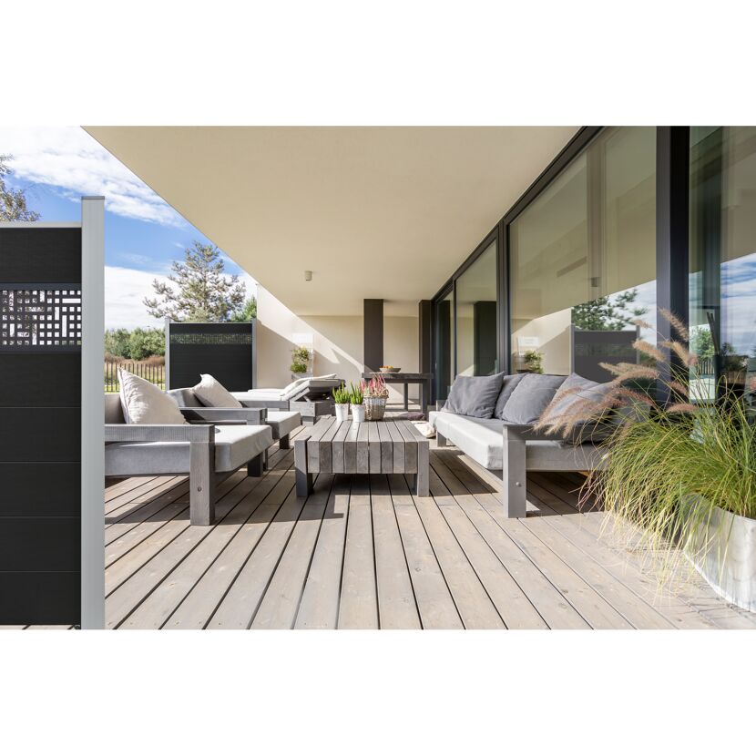 Einzelprofil Designeinsatz 'Mesh' Aluminium anthrazit 180 x 30 cm