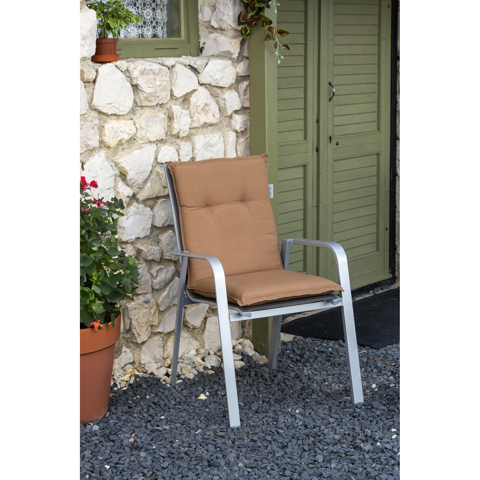 Niedriglehner-Auflagen-Set 'Turin' sandfarben 46 x 98 x 8 cm 4 Stück