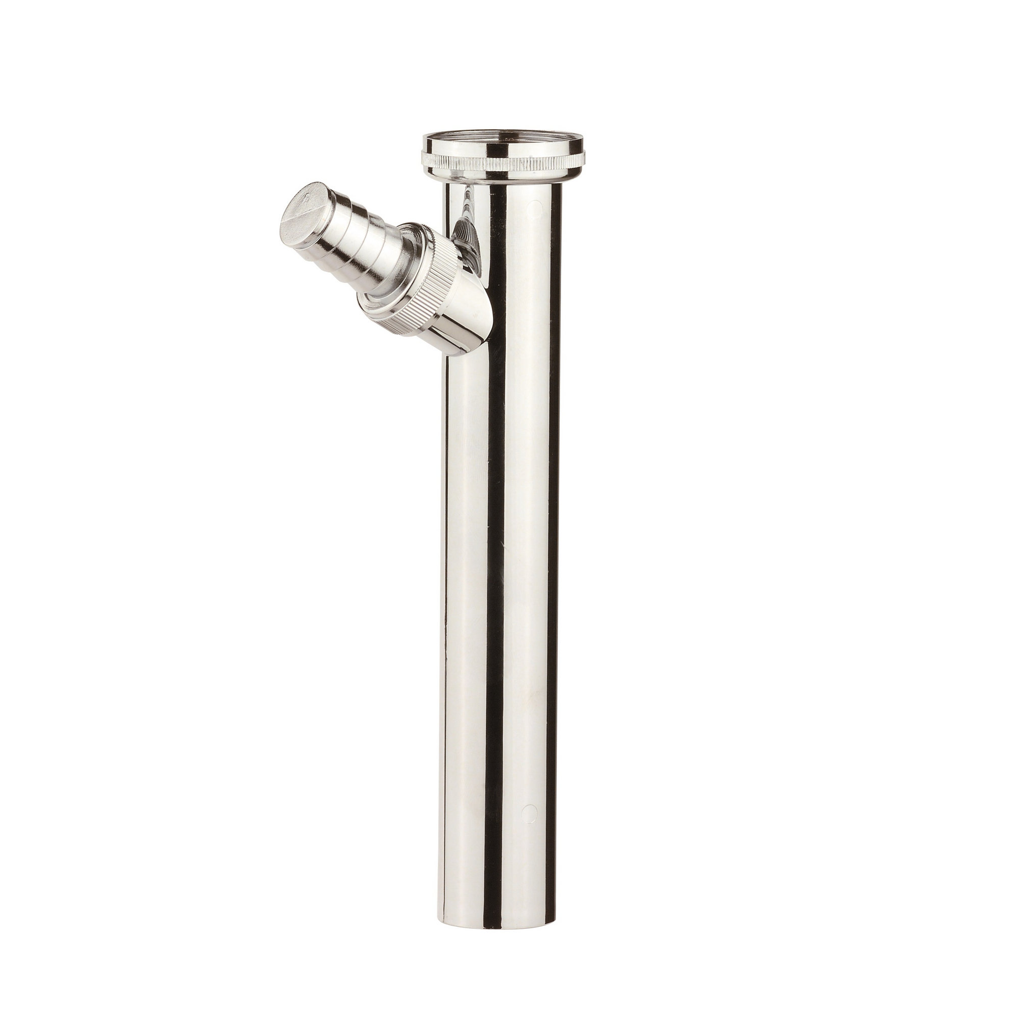 Tauchrohr Siphon verchromt 1 1/4" x 3/4" T x 200 mm x 32 mm, mit Geräteanschluss