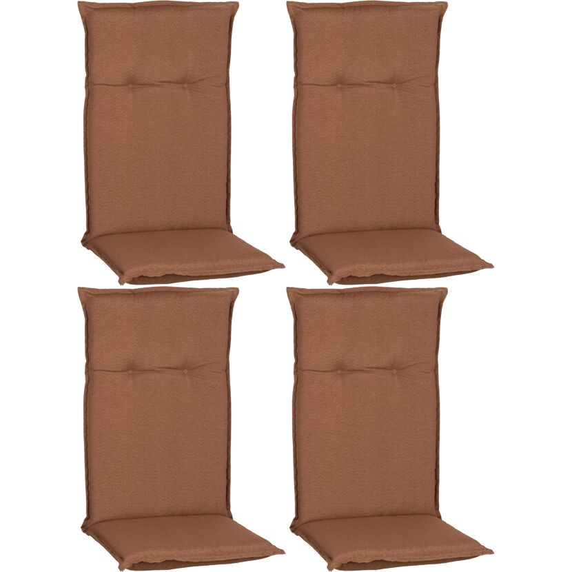 Hochlehner-Auflagenset 'Tolonaro' braun 46 x 118 x 8 cm 4 Stück